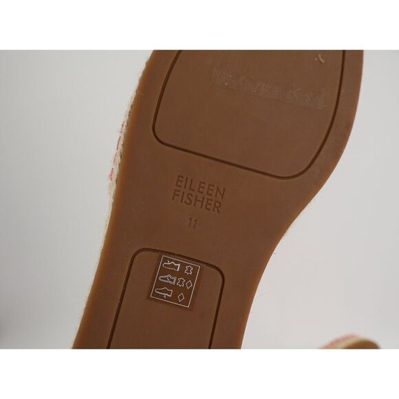 Eileen Fisher Womens Lala Espadrille Flat Size 11 Pink Red Leather Ankle Strap - Picture 7 of 13